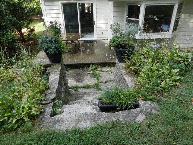 Old steps and narrow useful area