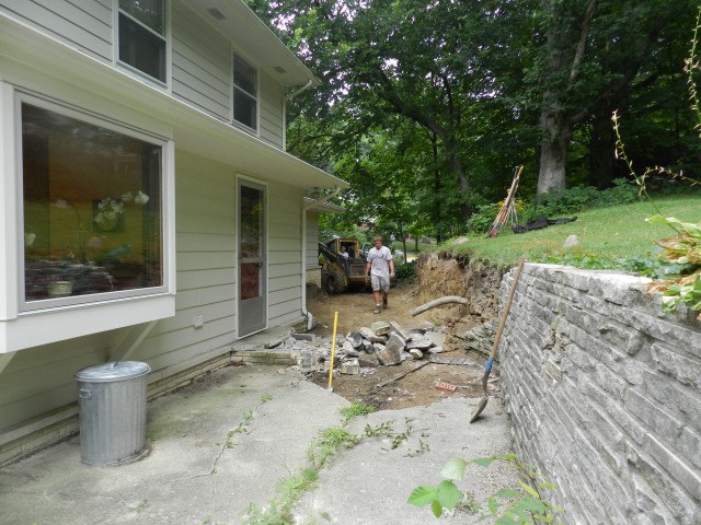 Initial demolition of old concrete