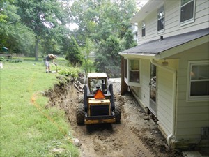 Excavation to widen the area